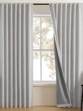 Linen Blackout Curtain Set - Light Beige- 52โ ร 72โ